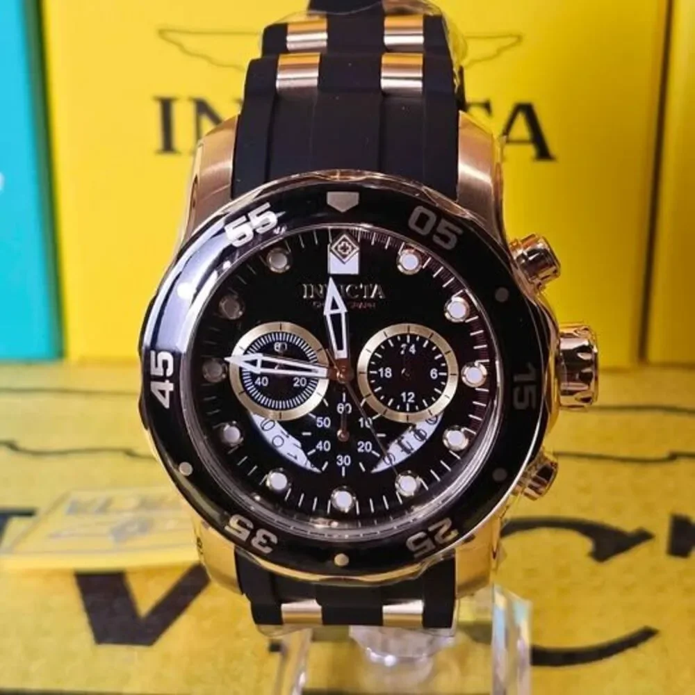 Invicta Pro Diver Chronograph Black & Gold – 100M Men’s Watch